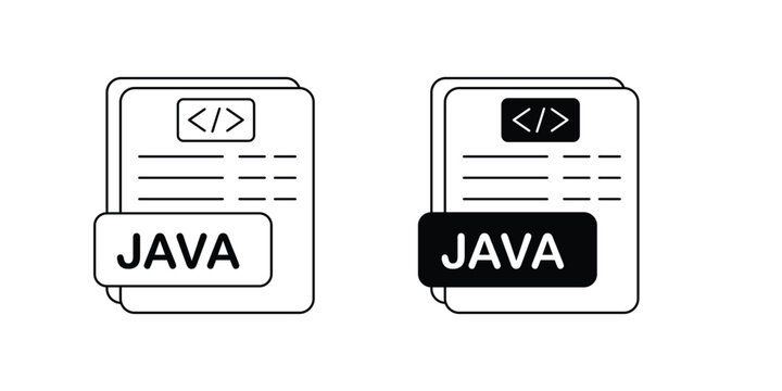 Java set icon with white background vector stock illustration
