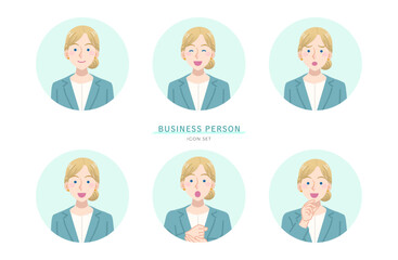 国際的なビジネスパーソンのアイコンセット