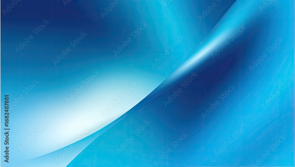 Poster a dynamic abstract design featuring flowing, soft curves in a spectrum of cool blues and whites.