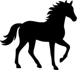Horse Silhouette Vector | Equine Animal Outline | Wild Stallion Graphic Design