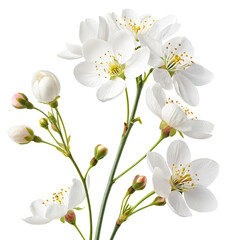 Obraz premium Collection of white flower isolated on a white background as transparent PNG image white blooms isolated flowers PNG floral arrangement on white background transparent image white petals isolated
