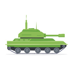 Fototapeta premium Military Armored Tank Vehicle Flat Icon - AI Generated