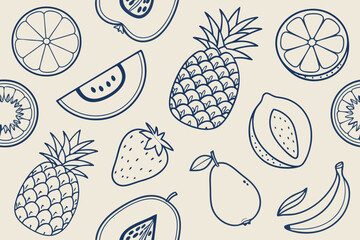 Doodle Elements with Sun and Lightning Bolt drawing