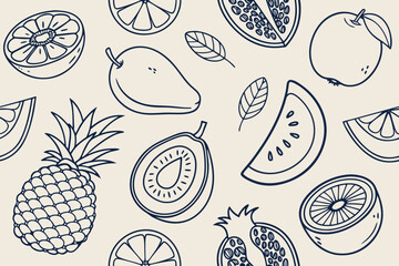 Doodle icons on a grid background with arrows and crowns