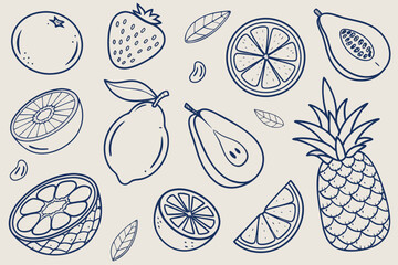 Black and white doodle icons with hearts and stars