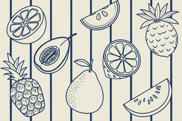 Assorted doodle icons including arrows, crowns, and stars