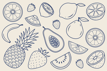 Doodle Icons with Arrows and Crowns hand drawn star