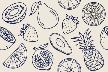 Hand drawn doodle icons including pencil and hearts