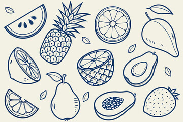 Hand drawn doodle icons with arrows and stars sketch