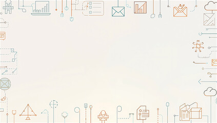 Abstract Technology Background with Futuristic Grid and Digital Icons, perfect for presentation background