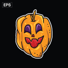 Smiling Halloween Pumpkin Graphic Illustration