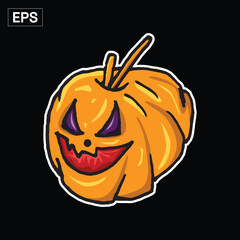 Smiling Halloween Pumpkin Graphic Illustration