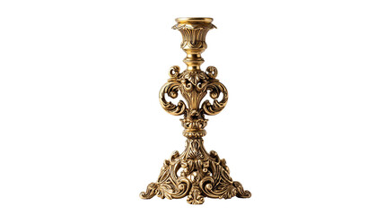 Fototapeta premium Ornate gold candle holder, intricate carvings