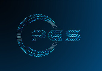 PGS low poly letter logo vector design. PGS lower poly logo design. Low poly logo.