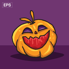 Smiling Halloween Pumpkin Graphic Illustration