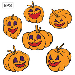 Smiling Halloween Pumpkin Graphic Illustration