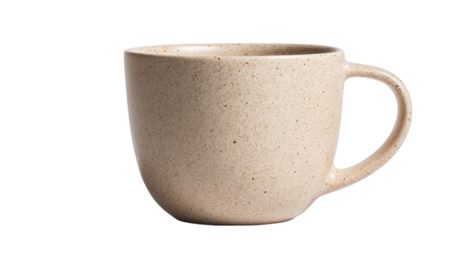 Light beige speckled coffee mug