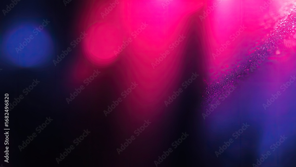 Poster vibrant abstract design featuring a blend of intense pink and blue hues, with soft bokeh effects, cr