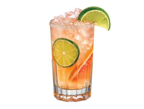 Classic paloma cocktail isolated on transparent background, Clipart png