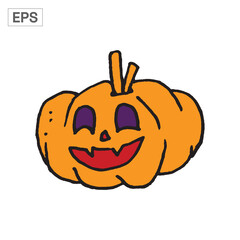 Smiling Halloween Pumpkin Graphic Illustration