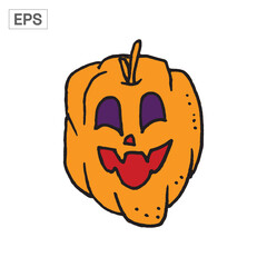 Smiling Halloween Pumpkin Graphic Illustration