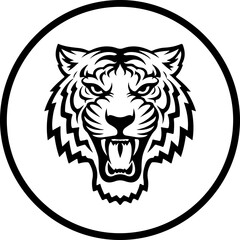 tiger head silhouette vector illustration