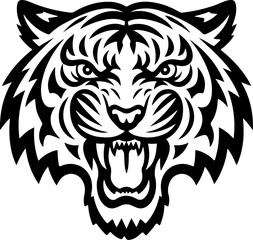 Obraz premium tiger head silhouette vector illustration