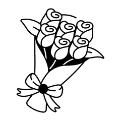 A doodle style icon showing roses
