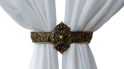 Ornate gold-toned curtain tie-back