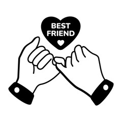 A sketchy style icon representing pinky promise
