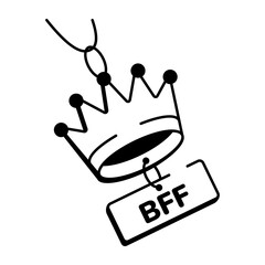 A doodle style icon showing bff crown
