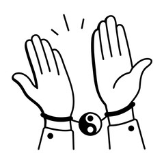 A drawing style icon depicting high five
