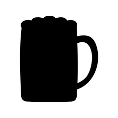 Silhouette of beer mug with foam on top, ideal for celebrations
