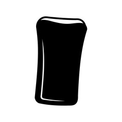 Stylized image of a drink glass with an irregular shape and thick borders