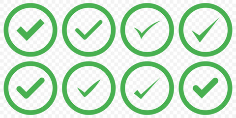 Green check box icon with correct, accept checkmark icons green tick box, check list circle frame - checkbox symbol sign. Green check mark icon in a box. Tick symbol in green. EPS 10.