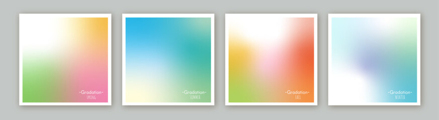 グラデーションの背景セット(四季)