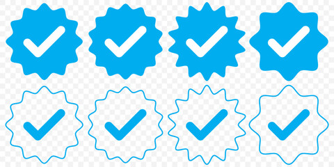 Blue Checkmark Vector Set – Approval, Success, Confirm Symbols
