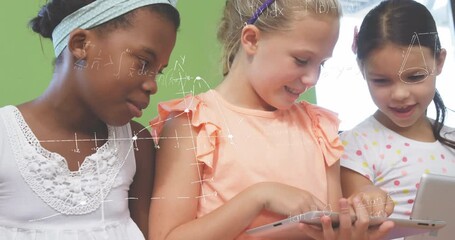 Animation of math formulas over diverse pupils learning at school - Powered by Adobe