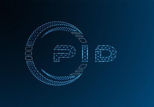 PID low poly letter logo vector design. PID lower poly logo design. Low poly logo.
