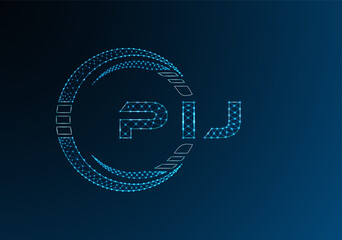 PIJ low poly letter logo vector design. PIJ lower poly logo design. Low poly logo.