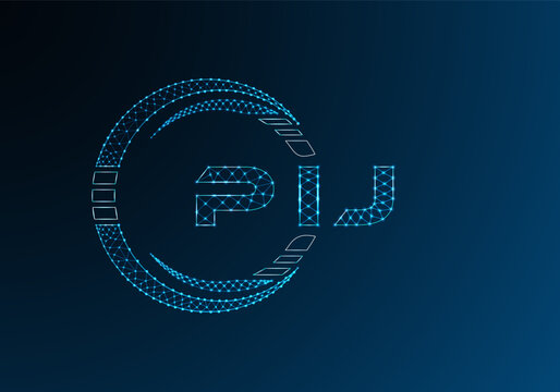 PIJ low poly letter logo vector design. PIJ lower poly logo design. Low poly logo.