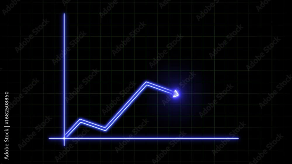Aufkleber neon blue graph lines grid animation abstract background clean modern minimalist interface digital d
