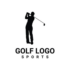 Obraz premium silhouette vector design of a person throwing a golf ball with a club
