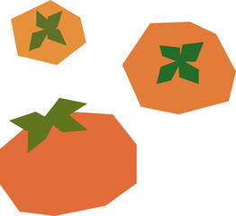 종이 모양 감 일러스트 명절 과일 Paper Persimmon Illustration Holiday Fruit