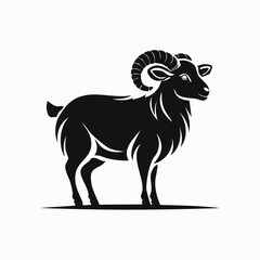 Sheep Animal Vector Logo in Black and White, Clean Minimalist Design, Ideal for Nature Branding, Wildlife Illustration, and Unique Animal Identity
