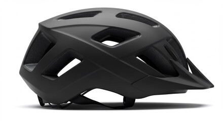 Fototapeta premium マットブラックの自転車用ヘルメット 安全でスタイリッシュなデザイン