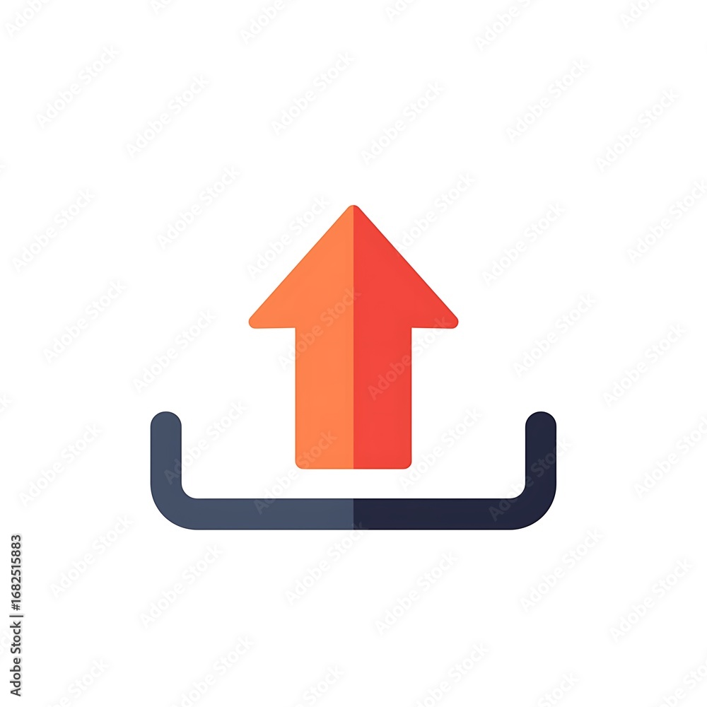 Poster upload icon, showing an upward-pointing arrow inside a box, representing data transfer or file uploa