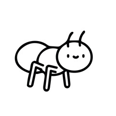 Cute cartoon Ant illustration isolated on white background