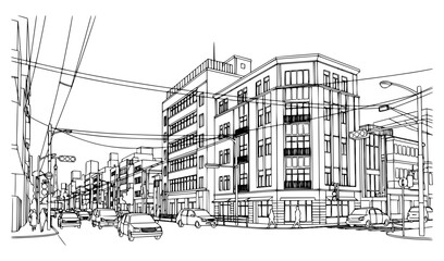 Obraz premium Showa Dori,Tokyo, Japan - Mix of tradition and modernity