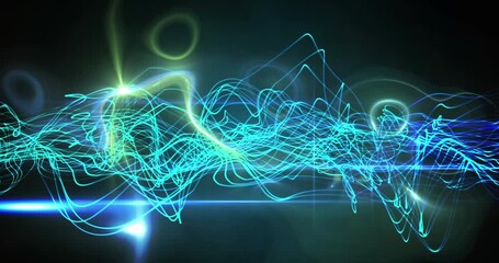 Animation of shapes moving over black background - Powered by Adobe